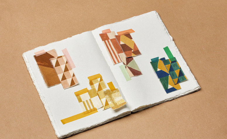 Checkerboard Recycled Terracotta Fabric by Kirkby Design