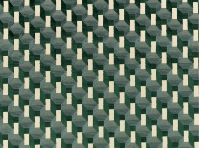 Cubic Petrol Fabric by Kirkby Design