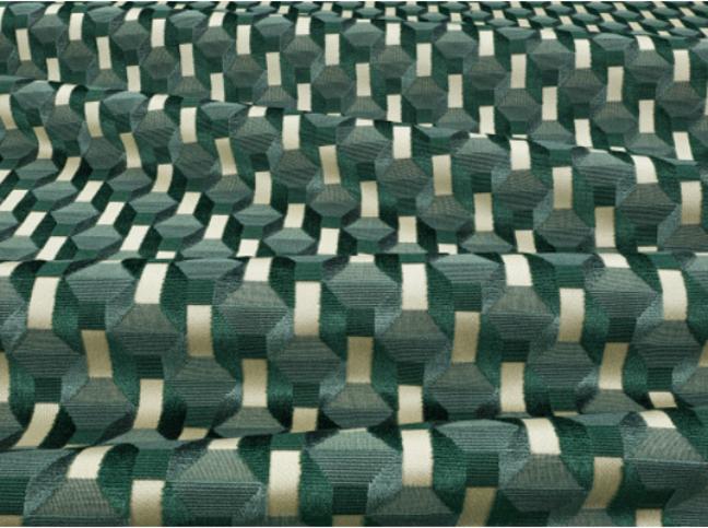 Cubic Petrol Fabric by Kirkby Design