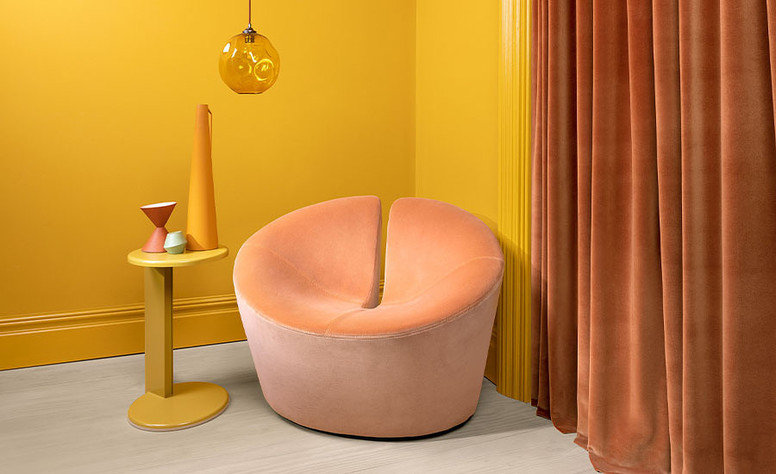 Ice II Amber Fabric by Kirkby Design
