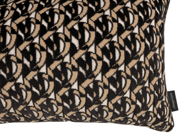 Monogram Cushion Monochrome by Kirkby Design 