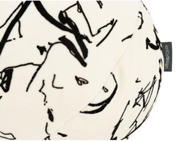 Scribble Cushion Monochrome by Kirkby Design 
