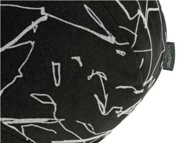 Scribble Cushion Noir by Kirkby Design 