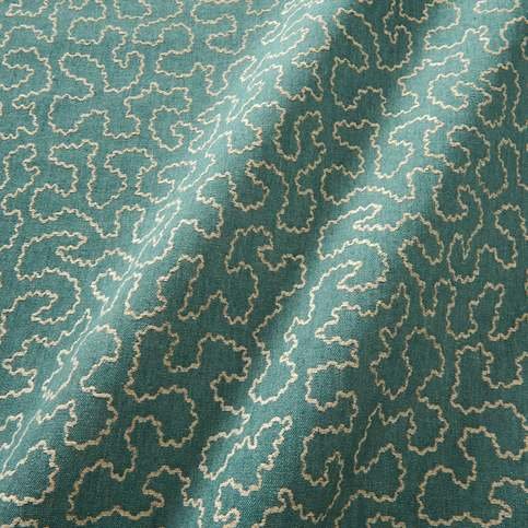 Wiggle Cyan Fabric by Linwood