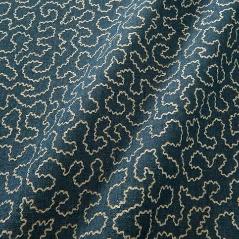 Wiggle Indigo Fabric by Linwood