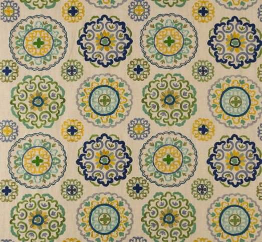 Margaux Mer Fabric by Manuel Canovas