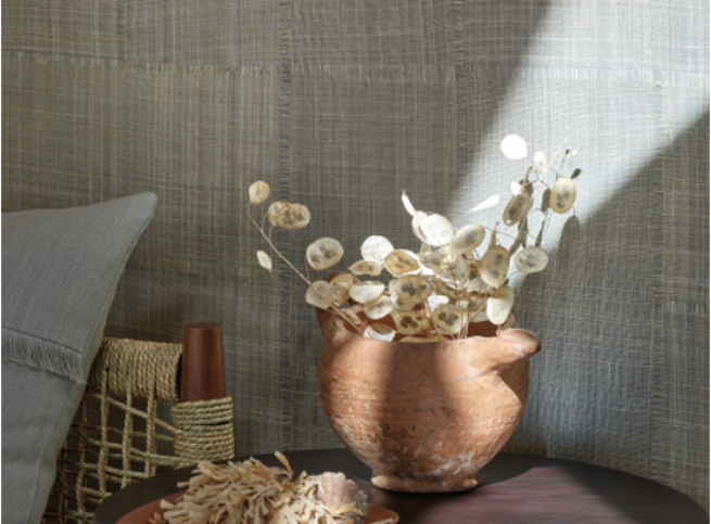 Abacá Patchwork Wallcovering Gris by Mark Alexander