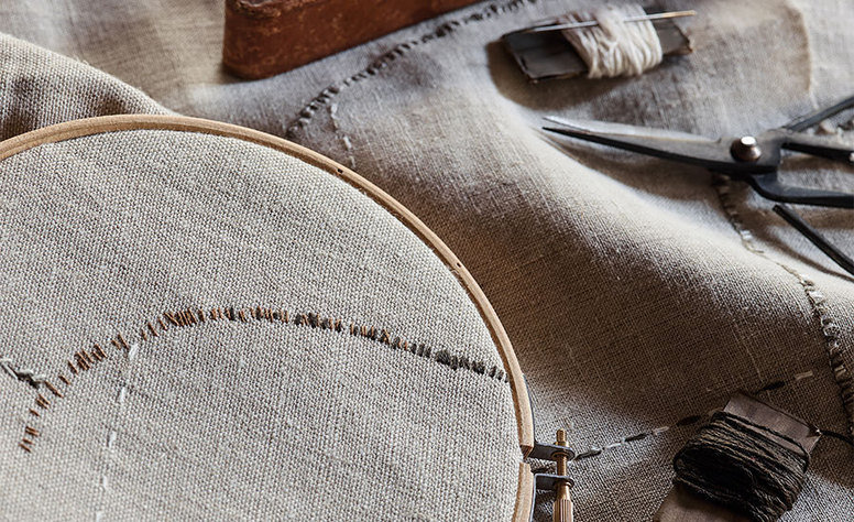 Atlas Flax Fabric by Mark Alexander 