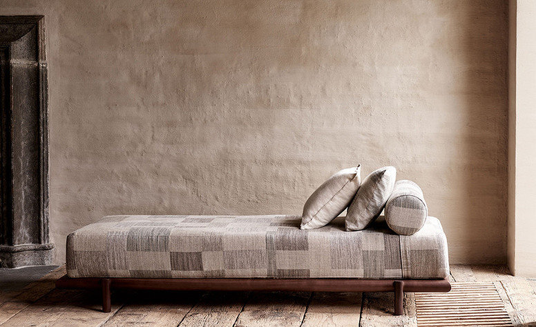 Blocks Gunmetal Fabric by Mark Alexander 