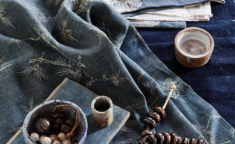 Bonsai Indigo Fabric by Mark Alexander 
