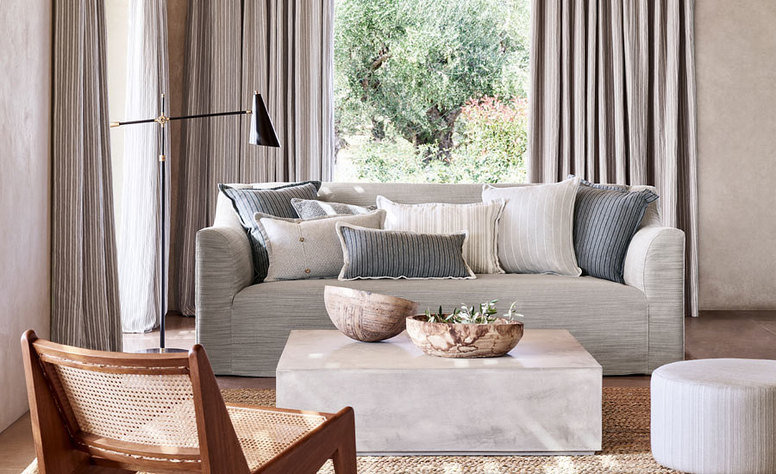 Coastline Grey Mist Fabric by Mark Alexander 