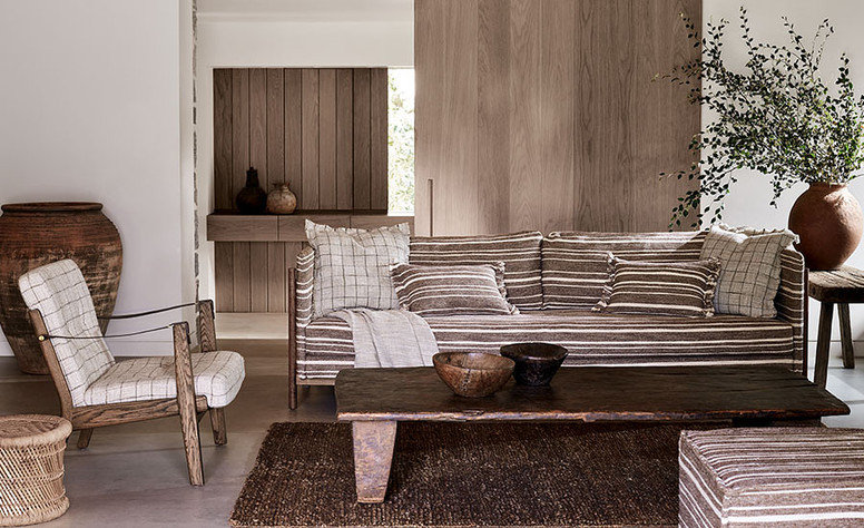 Crosshatch Check Plaster Fabric by Mark Alexander 