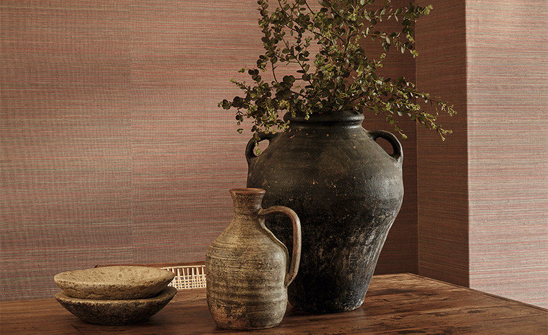 Duo Abacá Wallcovering Berber Red by Mark Alexander