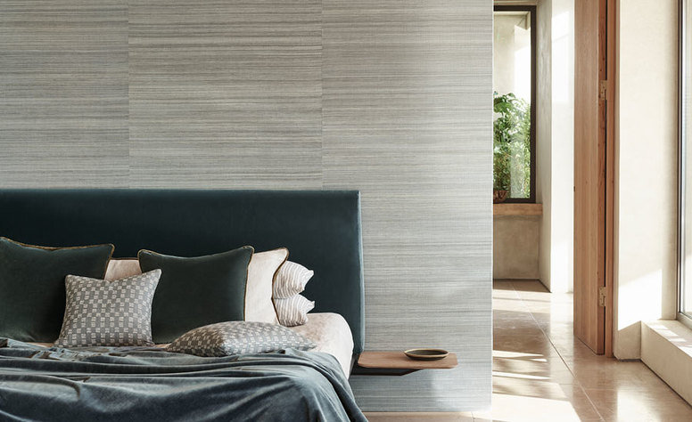 Duo Sisal Pale Sillver Wallcovering by Mark Alexander