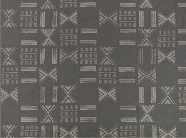 Folk Anthracite Fabric by Mark Alexander 