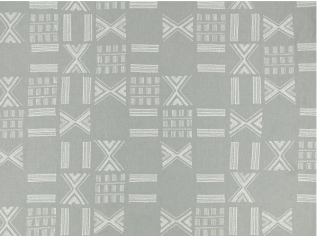 Folk Indian Blue Fabric by Mark Alexander 