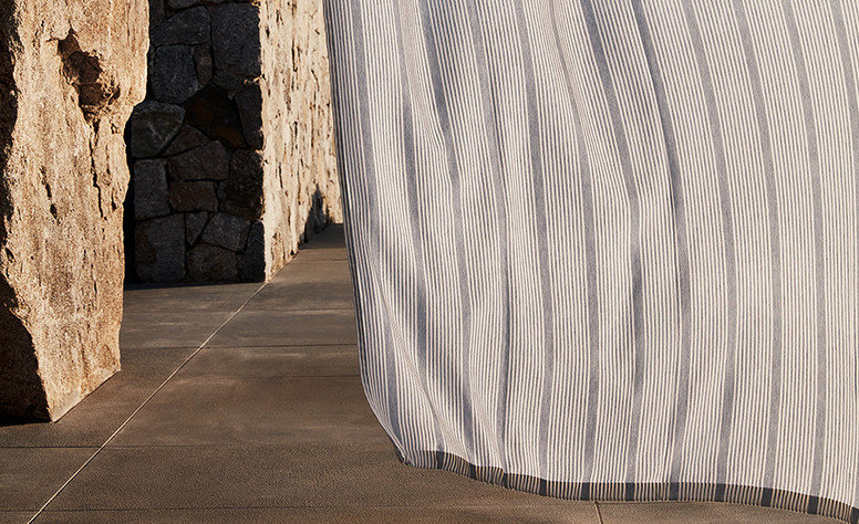 Harbour Stripe Grey Mist Fabric by Mark Alexander 