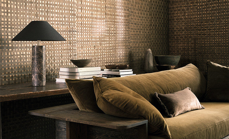 Hyacinth Wallcovering Bronze by Mark Alexander