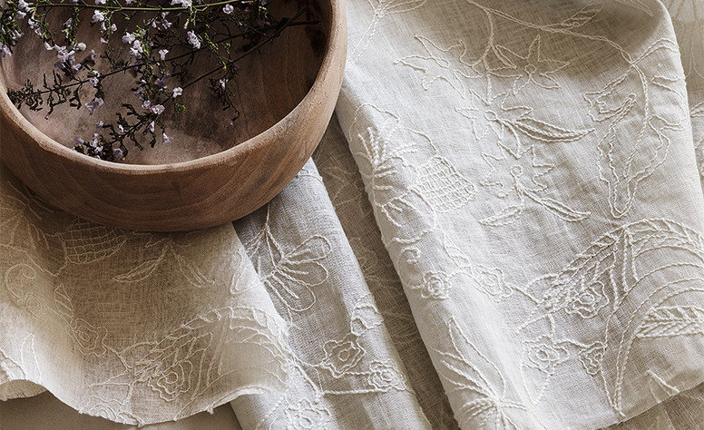 Indienne Jasper White Fabric by Mark Alexander 