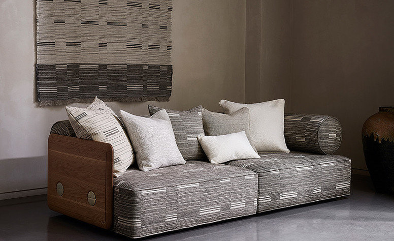 Checker Cement Fabric by Mark Alexander 