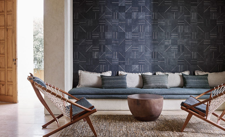 Network Indigo Wallcovering by Mark Alexander