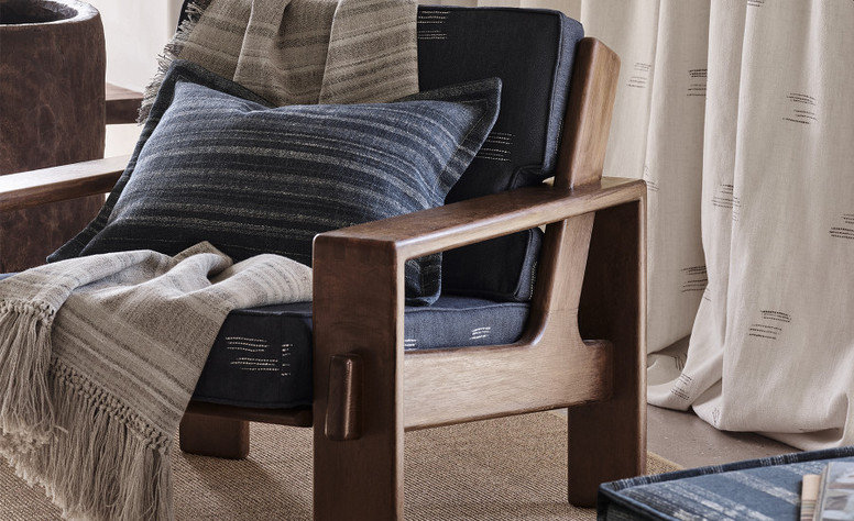 Nomad Indigo Fabric by Mark Alexander 