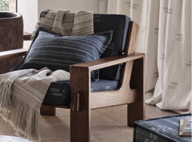 Riva Indigo Fabric by Mark Alexander 