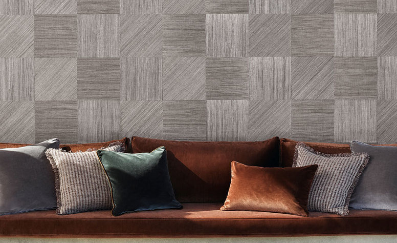 Square Cut Silver Wallcovering by Mark Alexander
