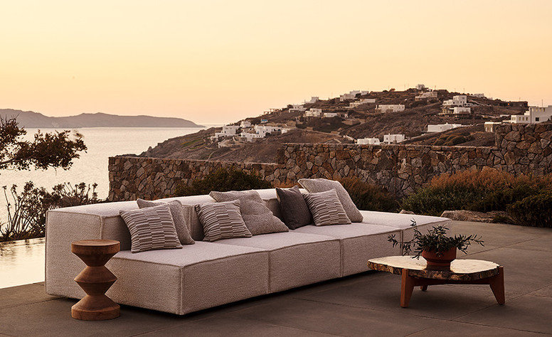 Veranda Bouclé White Sand Fabric by Mark Alexander 