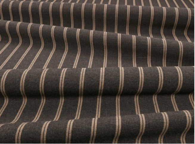 Veranda Deck Stripe Gunmetal Fabric by Mark Alexander 