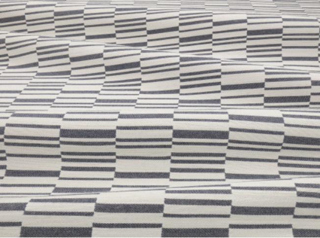 Veranda Offset Indigo Fabric by Mark Alexander 