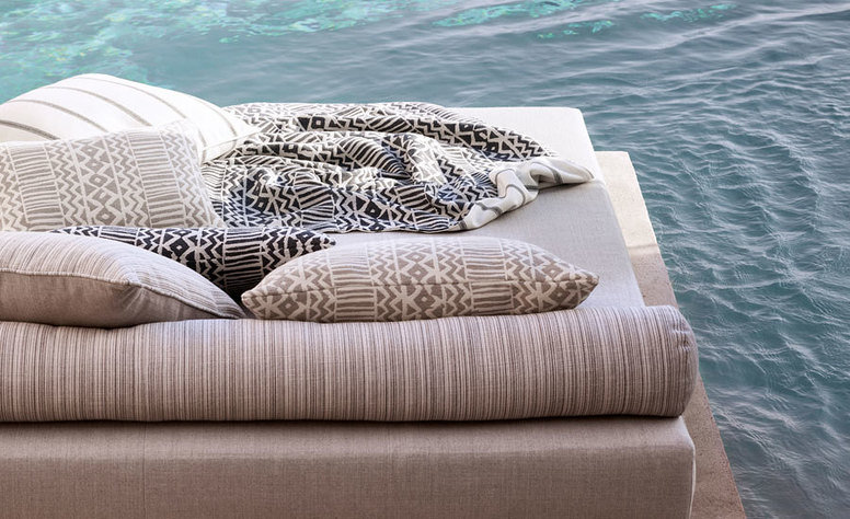 Veranda Ticking Carbon Grey Fabric by Mark Alexander 