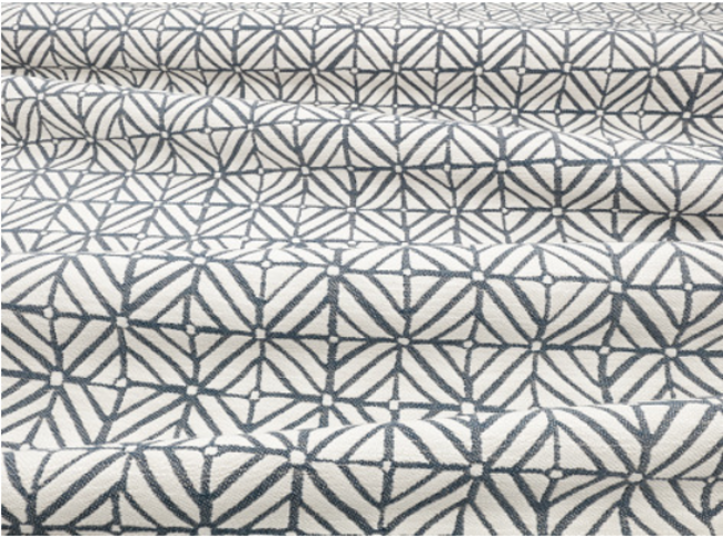 Veranda Tile Indigo Fabric by Mark Alexander 