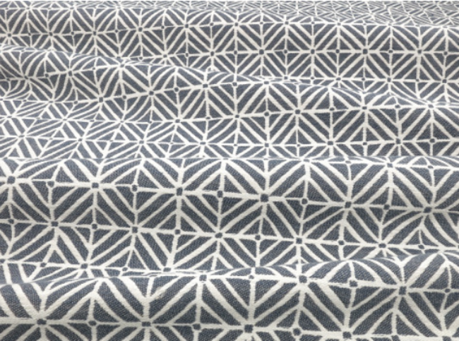 Veranda Tile Indigo Fabric by Mark Alexander 