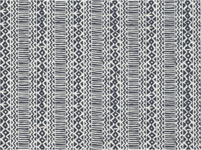 Veranda Zigzag Indigo Fabric by Mark Alexander 