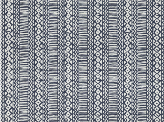 Veranda Zigzag Indigo Fabric by Mark Alexander 