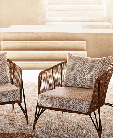 Veranda Zigzag Silverbirch Fabric by Mark Alexander 
