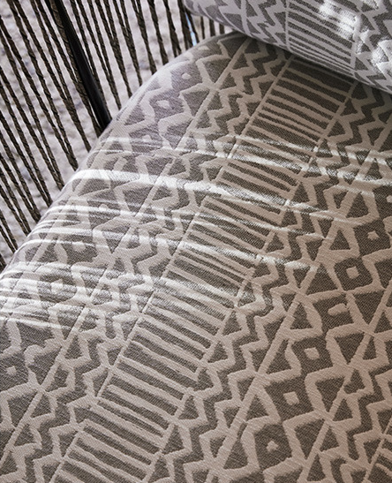 Veranda Zigzag Silverbirch Fabric by Mark Alexander 
