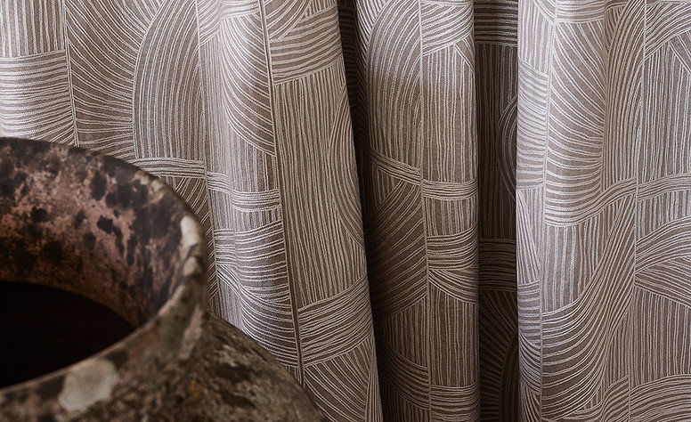 Woodgrain Gunmetal Fabric by Mark Alexander 