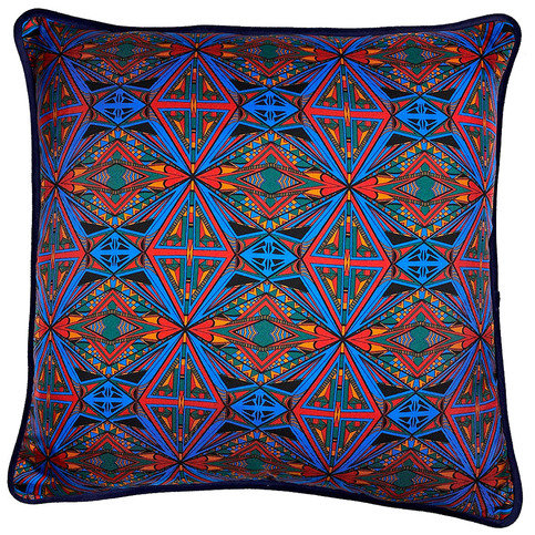 Geometric Mix Silk Cushion by Millie Bridget Henry