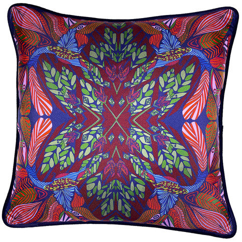 Hummingbird Pink Silk Cushion by Millie Bridget Henry