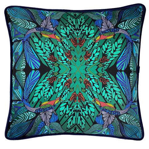 Hummingbird Silk Cushion by Millie Bridget Henry