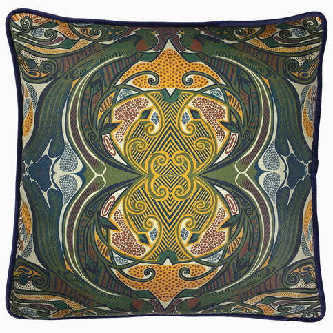 Quetzal Silk Cushion by Millie Bridget Henry