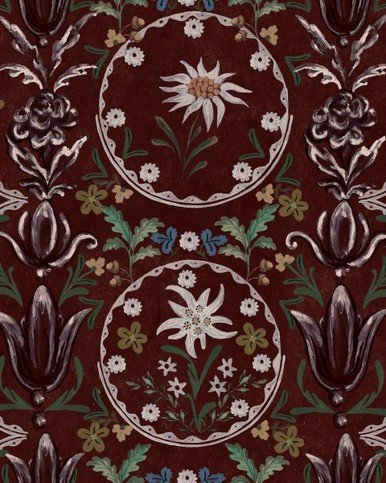 Edelweiss Burgundy Wallpaper by Mind the Gap