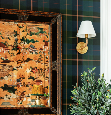 Equestrian Plaid Green Wallpaper by Mind the Gap