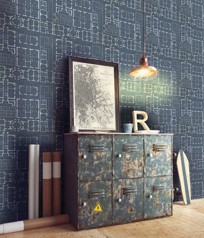 Chateau Blue Wallpaper by Mind The Gap 