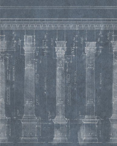 Colonnade Blue Wallpaper by Mind The Gap