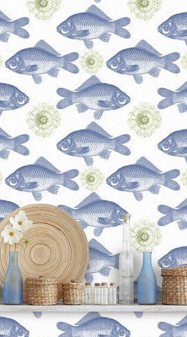 Fish Blue Wallpaper by Mind The Gap 