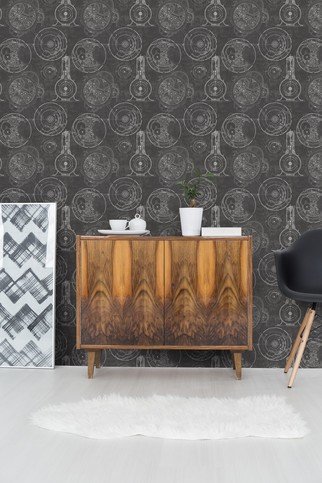 Horlogerie Anthracite Wallpaper by Mind The Gap
