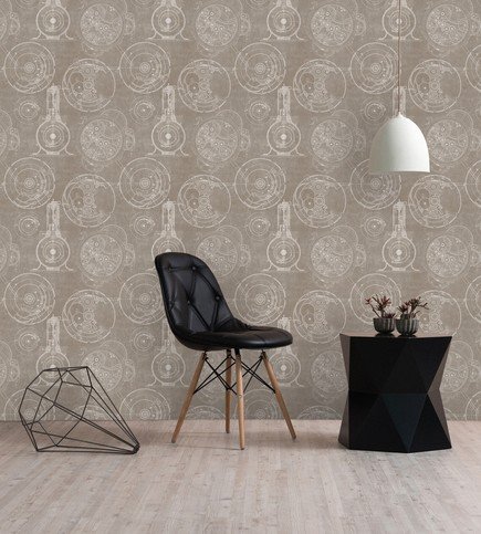 Horlogerie Taupe Wallpaper by Mind The Gap 